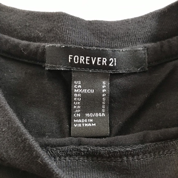 Forever 21 Black T-shirt with a logo size small - Picture 2 of 3